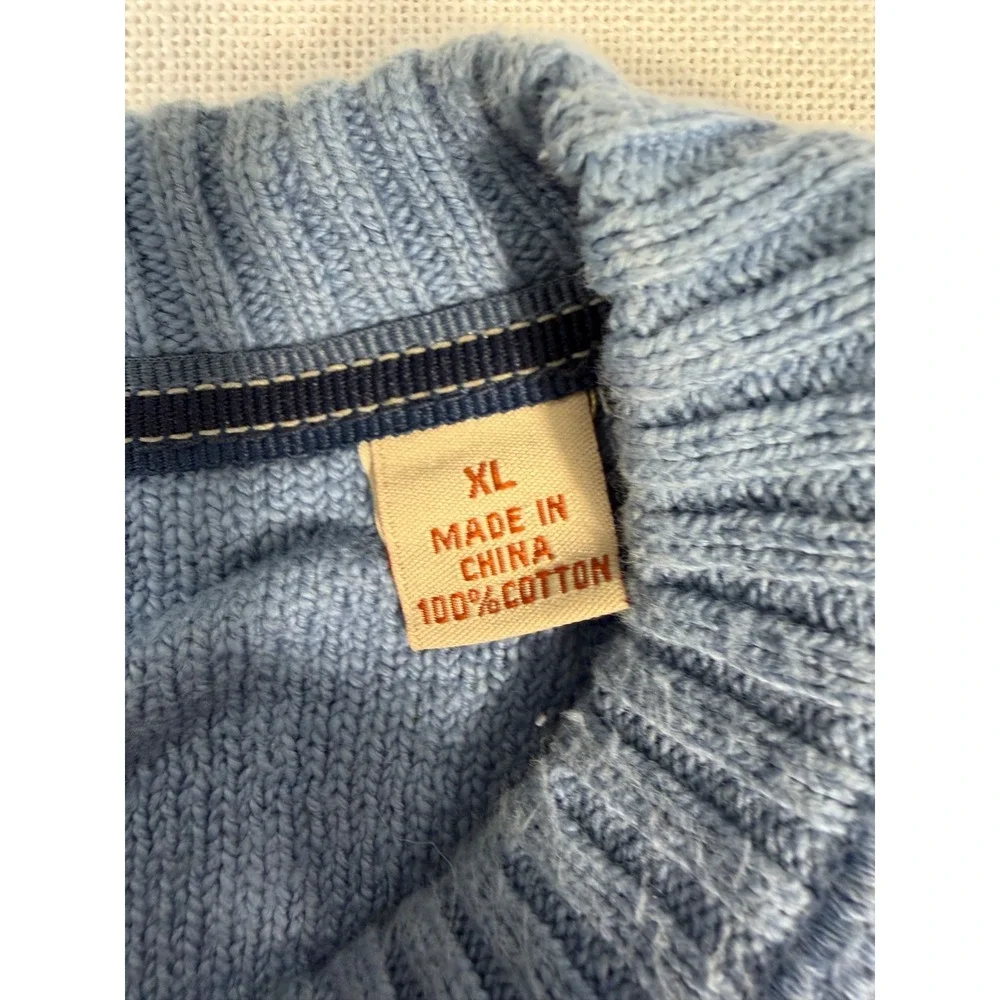 Tommy Bahama Mens XL Blue Cotton Raglan Crewneck Knit Sweater